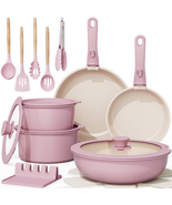 20-Piece Ceramic Pots and Pans Set Nonstick Cookware Set with Detachable... - $117.26