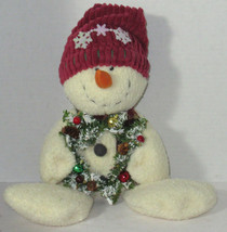Russ Berrie Stuffed animal Snowman CARROTS 18&quot; Winter Christmas Decoration - £21.53 GBP