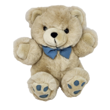 Vintage Tb Trading Co Brown Teddy Bear Blue Bow Stuffed Animal Plush Toy - £29.14 GBP