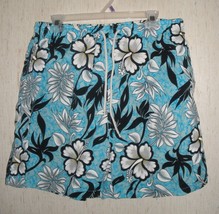 EXCELLENT MENS ISLAND EXPOSURE HAWAIIAN FLORAL PRINT SWIM TRUNKS   SIZE L - £14.16 GBP