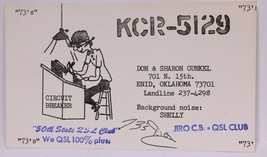 Vintage CB Ham radio Amateur Card KCR 5129 Enid Oklahoma  - £5.53 GBP