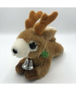Vintage Russ Shimmer Reindeer Stuffed Animal Christmas Bell 9&quot; Deer Sant... - £14.14 GBP