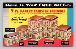Free Canister Set Advertising Ace Auto Furniture St Louis MO Chrome Postcard C18 - £9.84 GBP