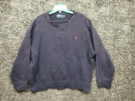 VTG Polo Ralph Lauren Sweater Men XL V Stitch Blue Pullover Golfer Sweat... - £21.75 GBP