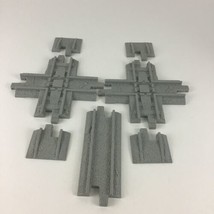 GeoTrax Replacement Train Track Pieces Gray Gravel 7pc Lot 4 Way 2003 Mattel - £13.94 GBP