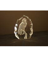 Etched Crystal Glass Bald Eagle Sculpture Romania  5&quot; - £4.79 GBP