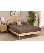 Camila Japandi Natural Brown Queen Size Platform Bed - $12,682.79 MXN
