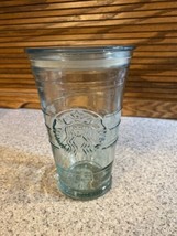 Starbucks Recycled Glass Green 16 OZ Tumbler Spain Cold Cup With Lid Mer... - $25.64
