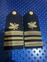 US Navy Supply Corps Shoulder Boards Black Gold Acorn NEW LT Commander - $39.59