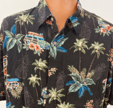 Batik Bay Hawaiian Aloha XXL Shirt Woodie Cars Coconut Palms Pineapples ... - £35.65 GBP