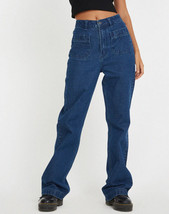 Motel Rocks Retro Tasche Schlaghose Jeans IN 90&#39;s Indigo (MR12) - $32.51