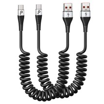 Usb C Cable Fast Charging, 2Pack 3Ft Coiled Usb A To Type C Charge Cord For Car, - £26.88 GBP