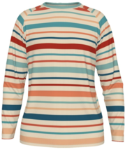 Men&#39;s long sleeve T-shirt on neutral multicolored stripes - £31.38 GBP
