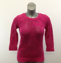 Christopher &amp; Banks Sweater Women&#39;s Medium Pink 3/4 Sleeve Pullover - £10.79 GBP