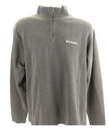 Columbia 1/4 Zip Sweater Sweatshirt Mens L Grey Ribbed Cadet Collar LS A... - $11.87