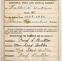 1930 Dexter Maine High School Report Card Walter Butler Education Epheme... - $19.99