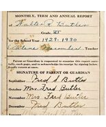 1930 Dexter Maine High School Report Card Walter Butler Education Epheme... - $28.01 CAD
