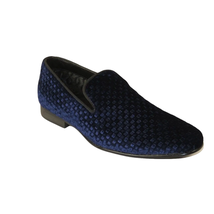Men's Shoes Steve Madden Slip On Dress or Casual Velvet Lifted Navy Blue image 3
