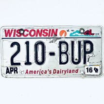 2016 United States Wisconsin Dairyland Passenger License Plate 210-BUP - £13.13 GBP