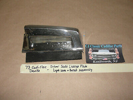 Oem 73 Cadillac Deville Left Rear Bumper License Plate Light Lens &amp; Chrome Bezel - £65.93 GBP