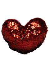 Valentines Red Heart Love Reversible Sequin Plush Stuffed Toy 8.25&quot; - £12.66 GBP