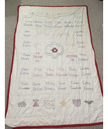 Girl Scout cross stitch 5’ x 7’ bicentennial 1976 blanket Leesville LA t... - £59.92 GBP