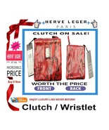 ? HERVE LEGER Paris ➕? BAG Snakeskin CLUTCH Leather Carryall POUCH?BUY N... - $138.00 CAD