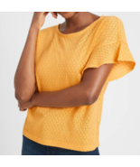 Banana Republic Eyelet Flutter-Sleeve Top Orange XL - $759.32 MXN