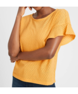 Banana Republic Eyelet Flutter-Sleeve Top Orange XL - £31.93 GBP