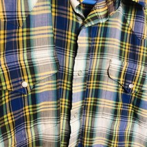 Flying R Ranchwear Shirt Plaid Blue Yellow White Size 16 Short Sleeve Co... - £9.90 GBP