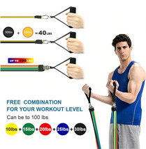 11Pcs Resistance Bands Set Elasticas Fitness Gym Workout Home Outdoor Muscle .0 - £16.64 GBP