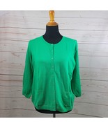 Talbots Green 3/4 Sleeve Kelly Green Cardigan Sweater Petite XL NWT - $33.85 CAD