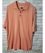 Men Vintage Tommy Bahama Medium 70% Silk Short Sleeve Polo Coral Salmon - $380.59 MXN
