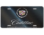 Cadillac Wreath Inspired Art on Carbon FLAT Aluminum Novelty License Tag... - $16.19