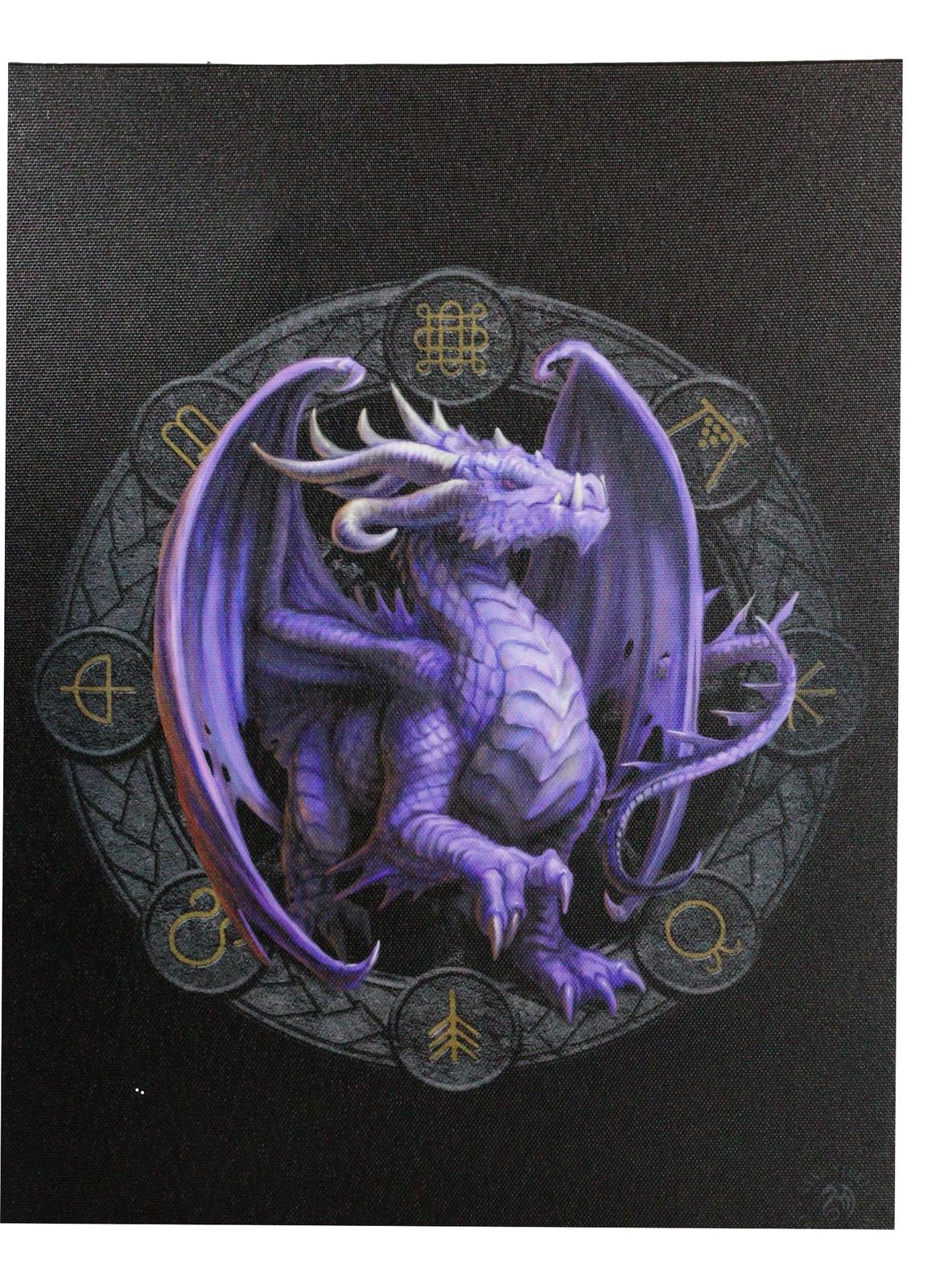 Anne Stokes Samhain Drake Sabbats Wheel of The Year Dragon Canvas Wall D... - $17.99