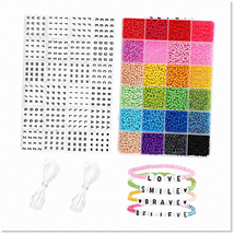 Premium 3mm Seed Beads &amp; Letter Beads Kit - 10800pcs &amp; 1200pcs - Create Stunning - £35.92 GBP