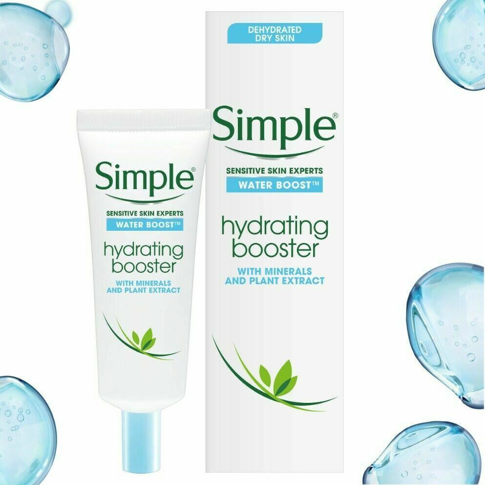Simple Water Boost Hydrating Booster Sensitive Dehydrated Dry Skin 4 Pack Lot - £9.85 GBP