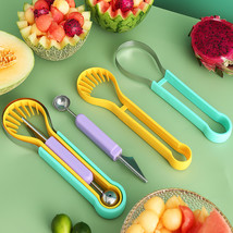 3-in-1 Fruit Digger Fruit Carving Knife Set Cutter Fruit Platter Separator Kitch - £11.48 GBP