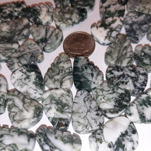 14mm  x 18mm Tree Agate Leaf Beads (10) Gorgeous Leaves! TEN BEADS - £3.16 GBP