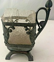 Vintage Reed &amp; Barton Silver Plated 4&quot; Milk Creamer w/broken etched glas... - $18.99