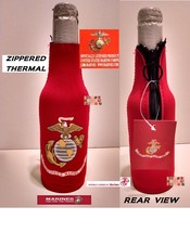 USMC US MARINE CORPS EGA BOTTLE KOOZIE COOLER Wrap Sleeve Jacket Holder ... - $19.65 CAD