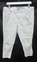 Gap Straight Cuff Cropped Crisp White 5 Pocket Jeans Waist-35&quot; 14R - £15.49 GBP