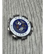 Vintage Hospital Auxiliary Enameled Pinback Lapel Pin - Sterling 3.5g - $220.33 MXN