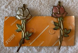 ⭕⭕VTG 2 Vintage Hair Barrettes for Women, New, 5.5 cm Length, Rose Metal - $11.88