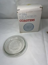 6 Vtg 1984 1980 Los Angeles Olympics Clear Nesting Thick Glass Round Coasters - £16.05 GBP