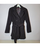 Body Central Womens Peacoat Medium Black Button Front and Tie - $14.99