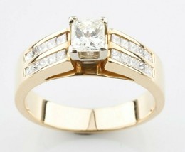Authenticity Guarantee 
14k Yellow Gold Princess Solitaire Engagement Ri... - £2,679.31 GBP