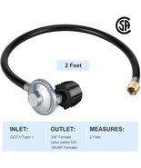 Propane Regulator and Hose 2FT QCC1 Kit LP 3/8 Female Flare Nut for Heat... - $26.65