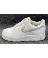 Nike Shoes Women Size 8.5  Air Force 1 Low White Iridescent Sneakers White - £46.71 GBP