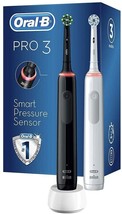Oral-B 3900 Pro 3 Black &amp; White Edition Electric Toothbrush 2 Handpieces - £117.58 GBP